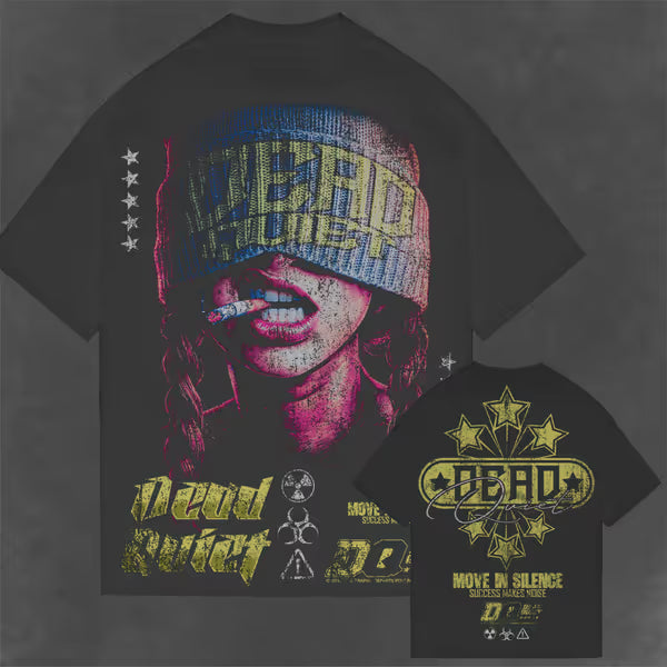 Dead Quiet - Move In Silence - Black Garment Dye Tee