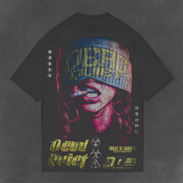 Dead Quiet - Move In Silence - Black Garment Dye Tee