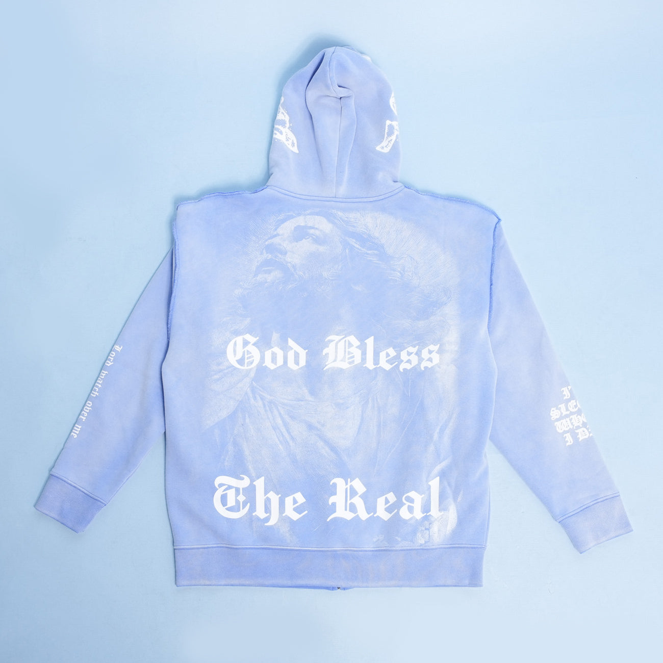 BLUE GB Jesus CROSS F/B Zip Hoodie