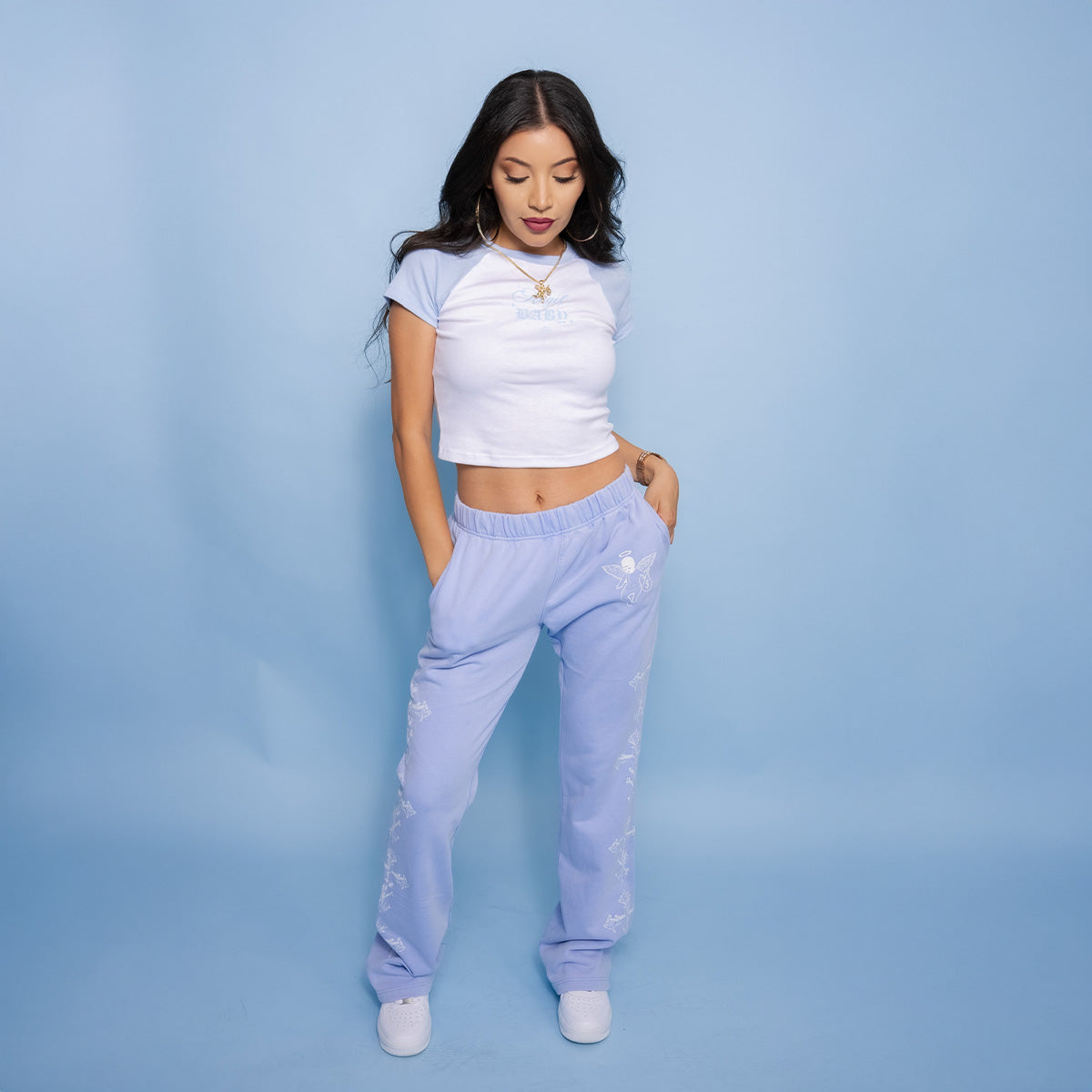 Angel Baby - Womens Crop Raglan Tee