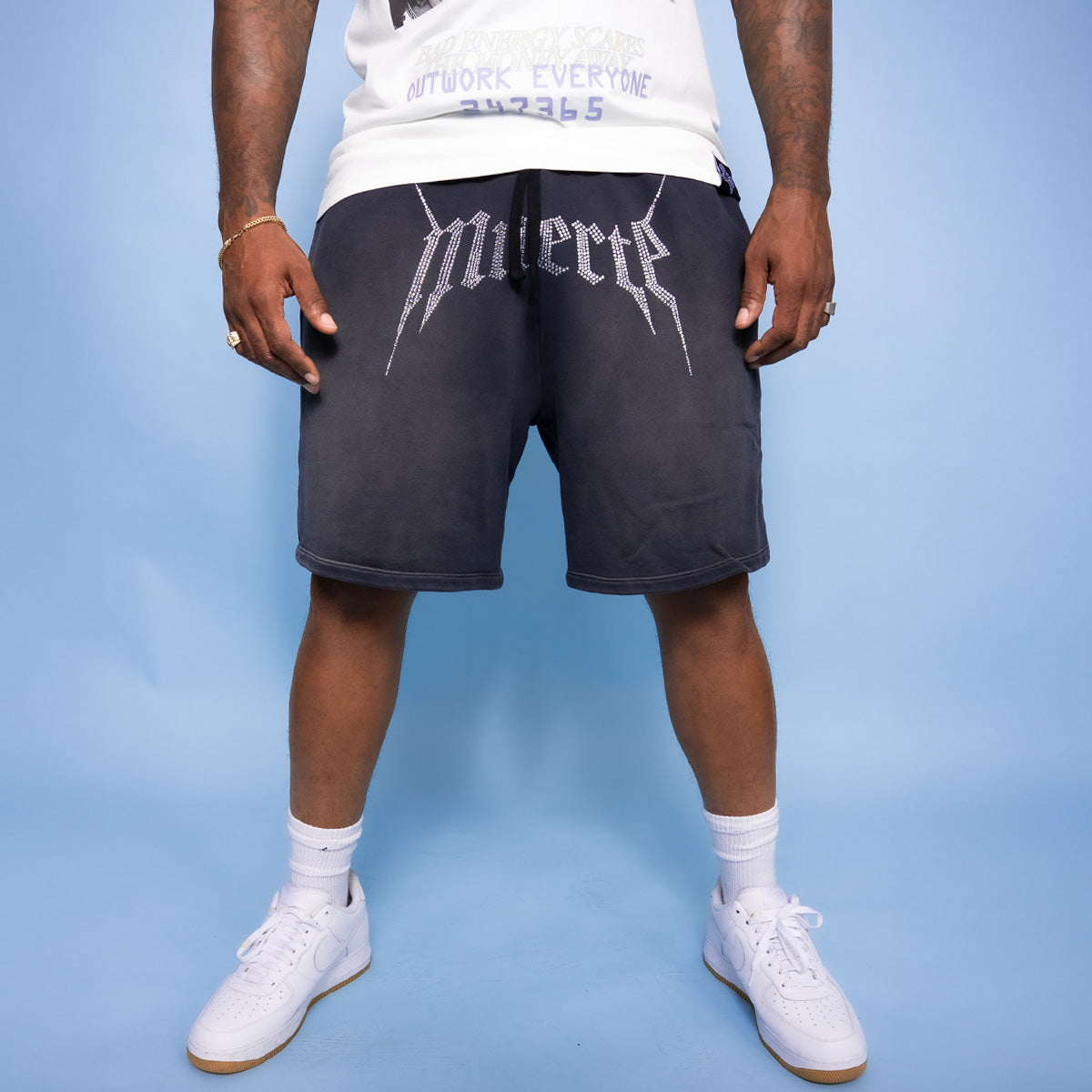 MUERTE ROCK Rhinestone SHORT