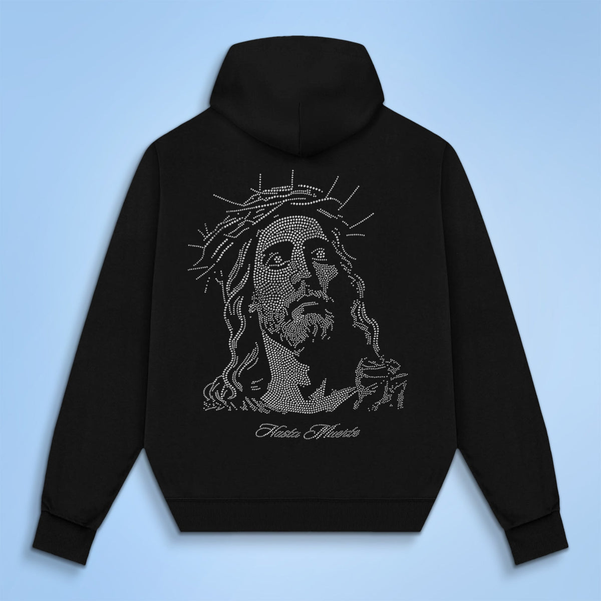 Jesus Rhinestone HW Hoodie - RP F/B