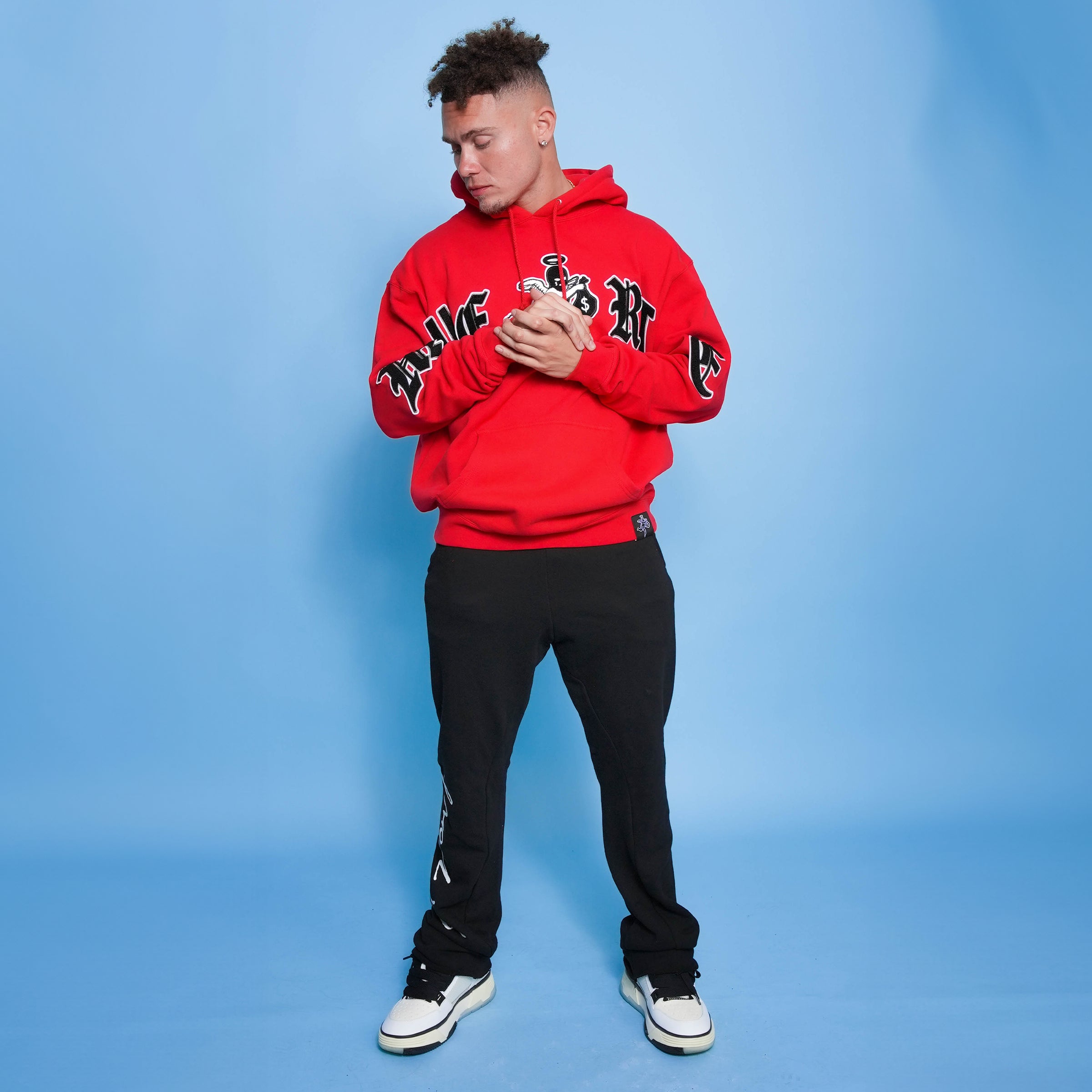 BLACK/GREY Motivated LTTRS RED Hoodie