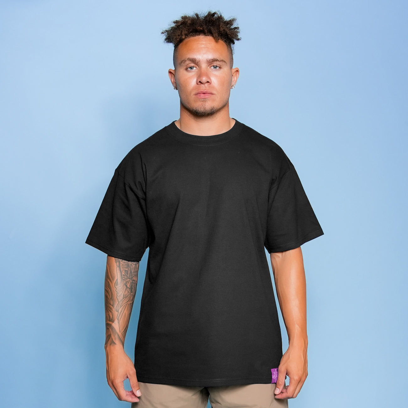 Purple Label Boxy Black Tee