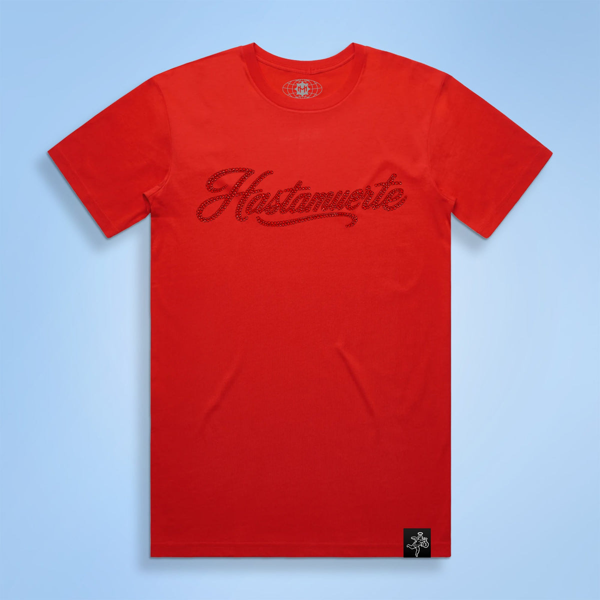 RED HM Praying Hands Rhinestone Tee F/B