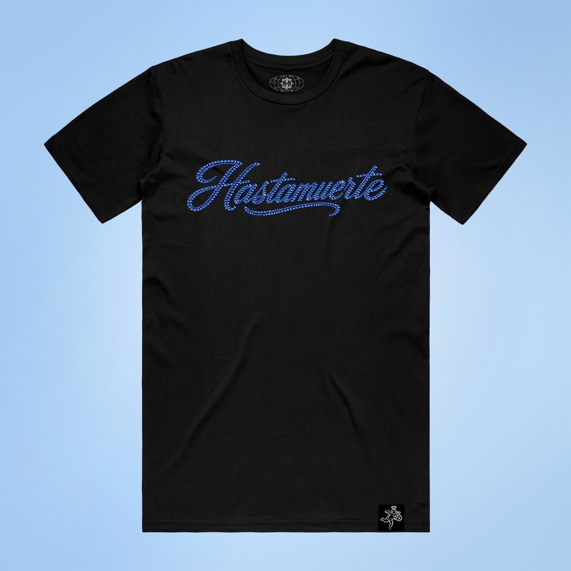 BLUE HM Praying Hands Rhinestone Tee F/B