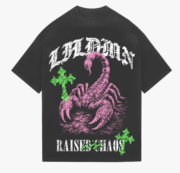LILDMN - Scorpion Chaos - Vintage Black Tee