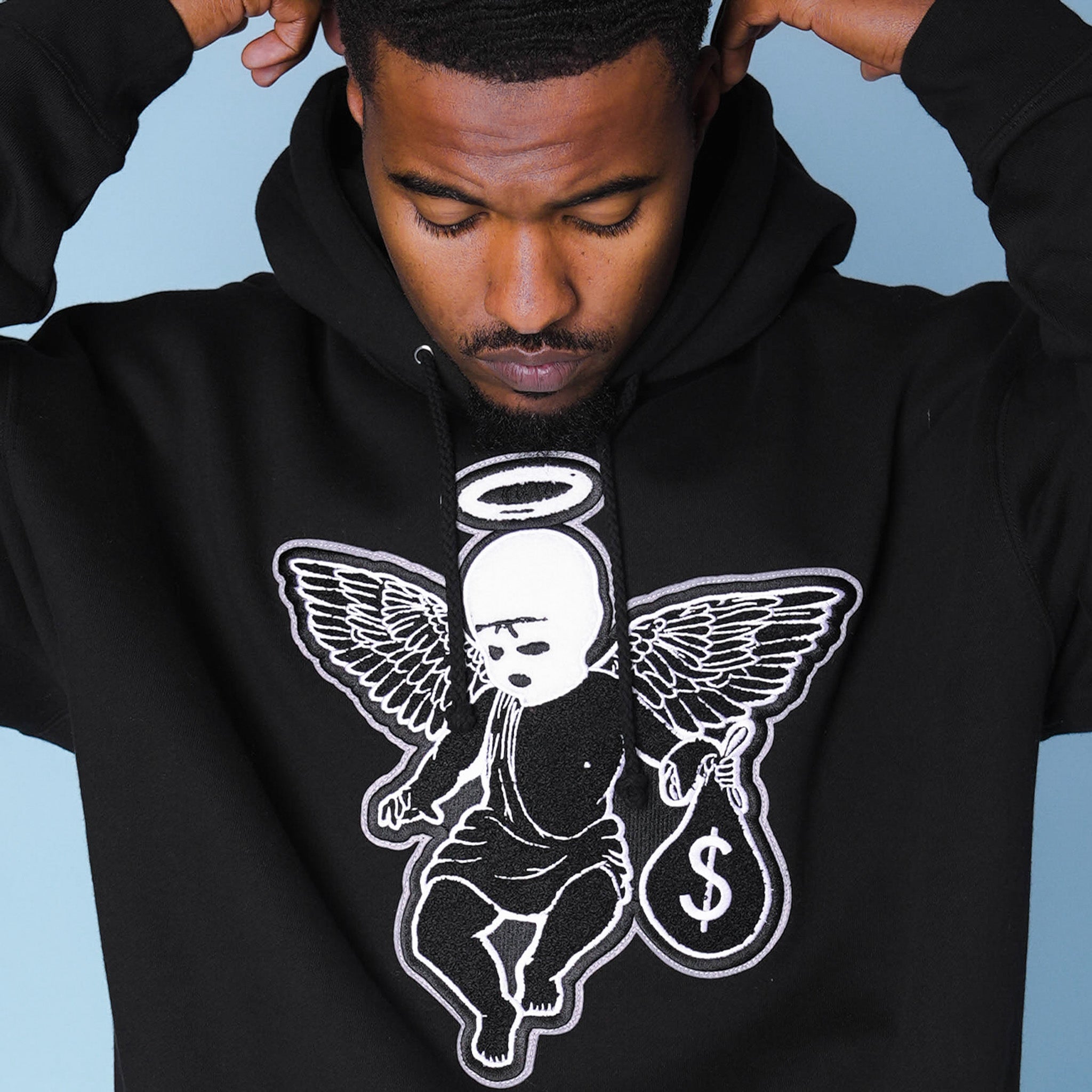 Angel Classic Chenille Patch Hoodie Big and Tall - HW