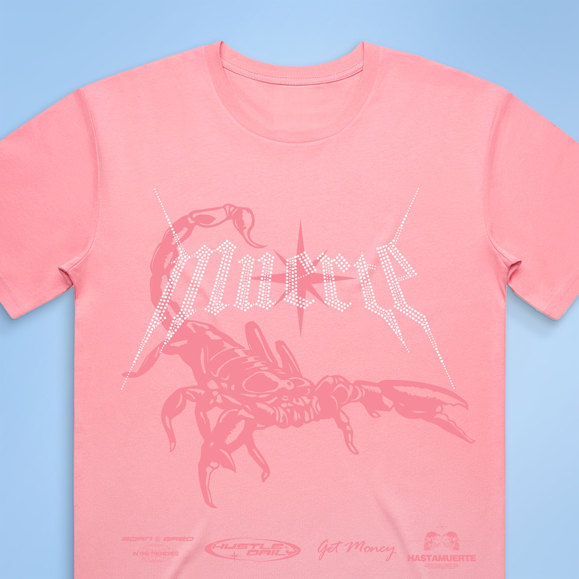 Rhinestone Scorpion Country Club Tee - Pink