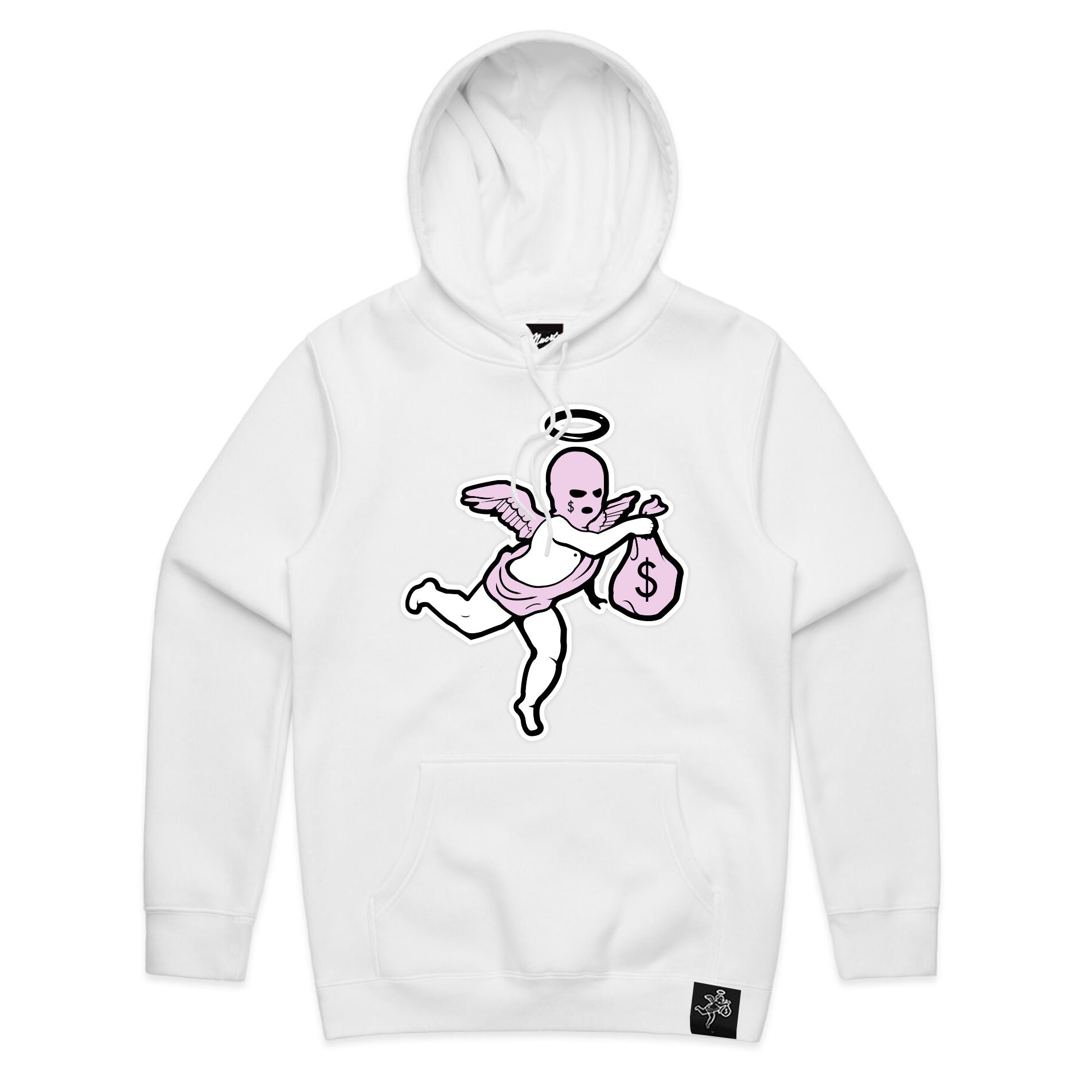 Pink Ski Mask Angel Chenille Patch Hoodie - HW