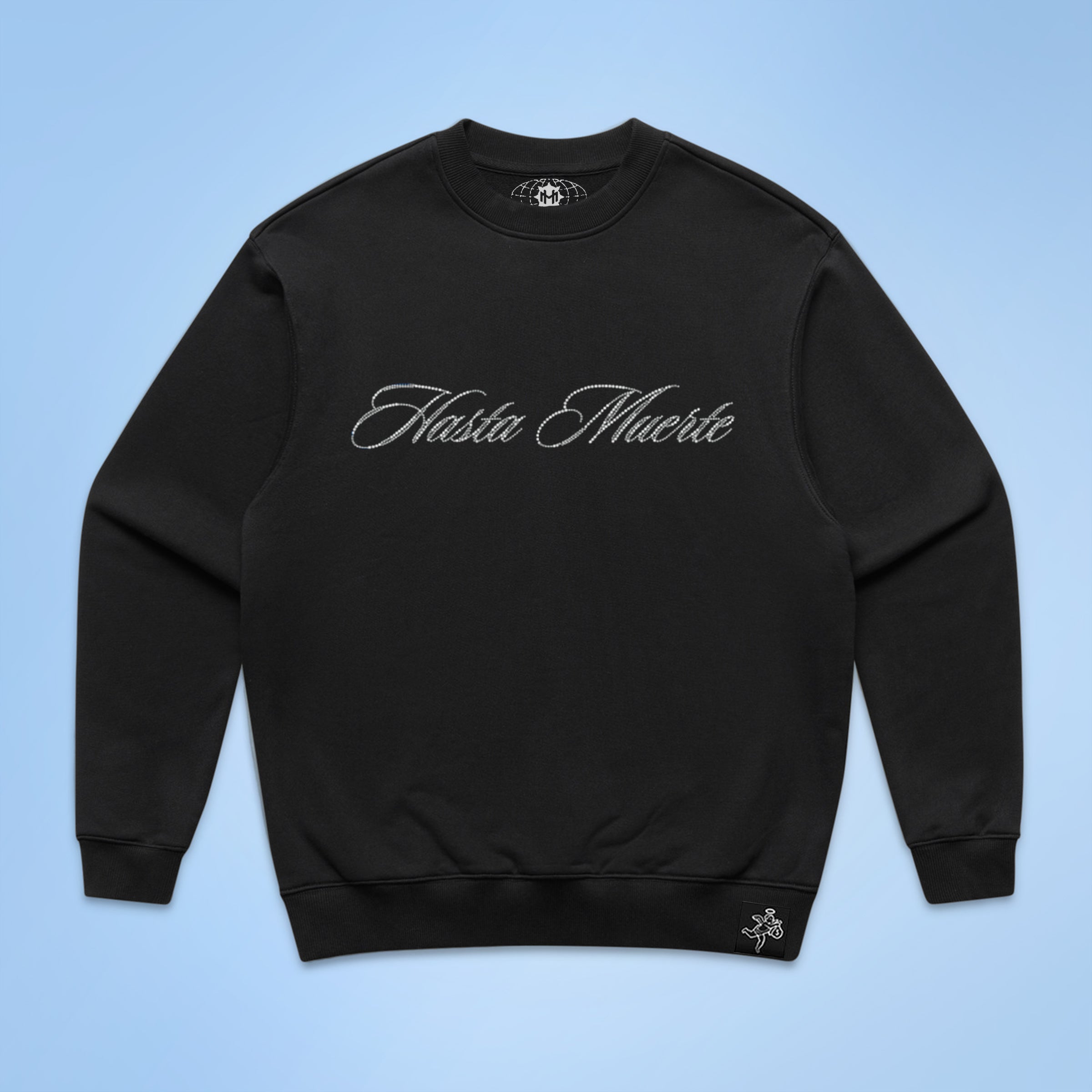 Jesus Rhinestone Crewneck F/B