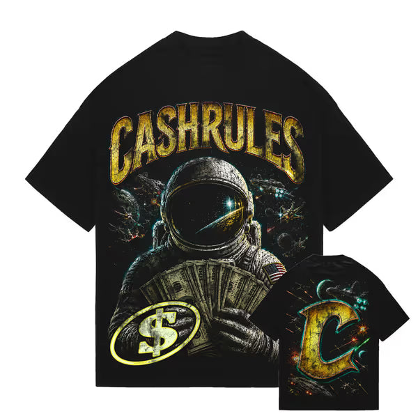 Cash Rules - Money Mission - Jet Black Tee