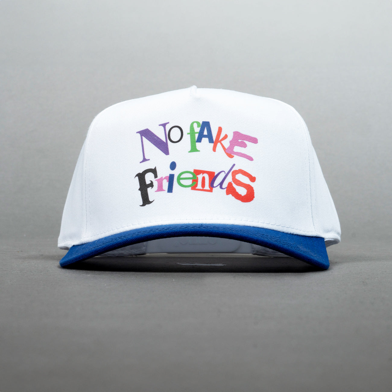No Fake Friends Baseball Cap - White / Royal