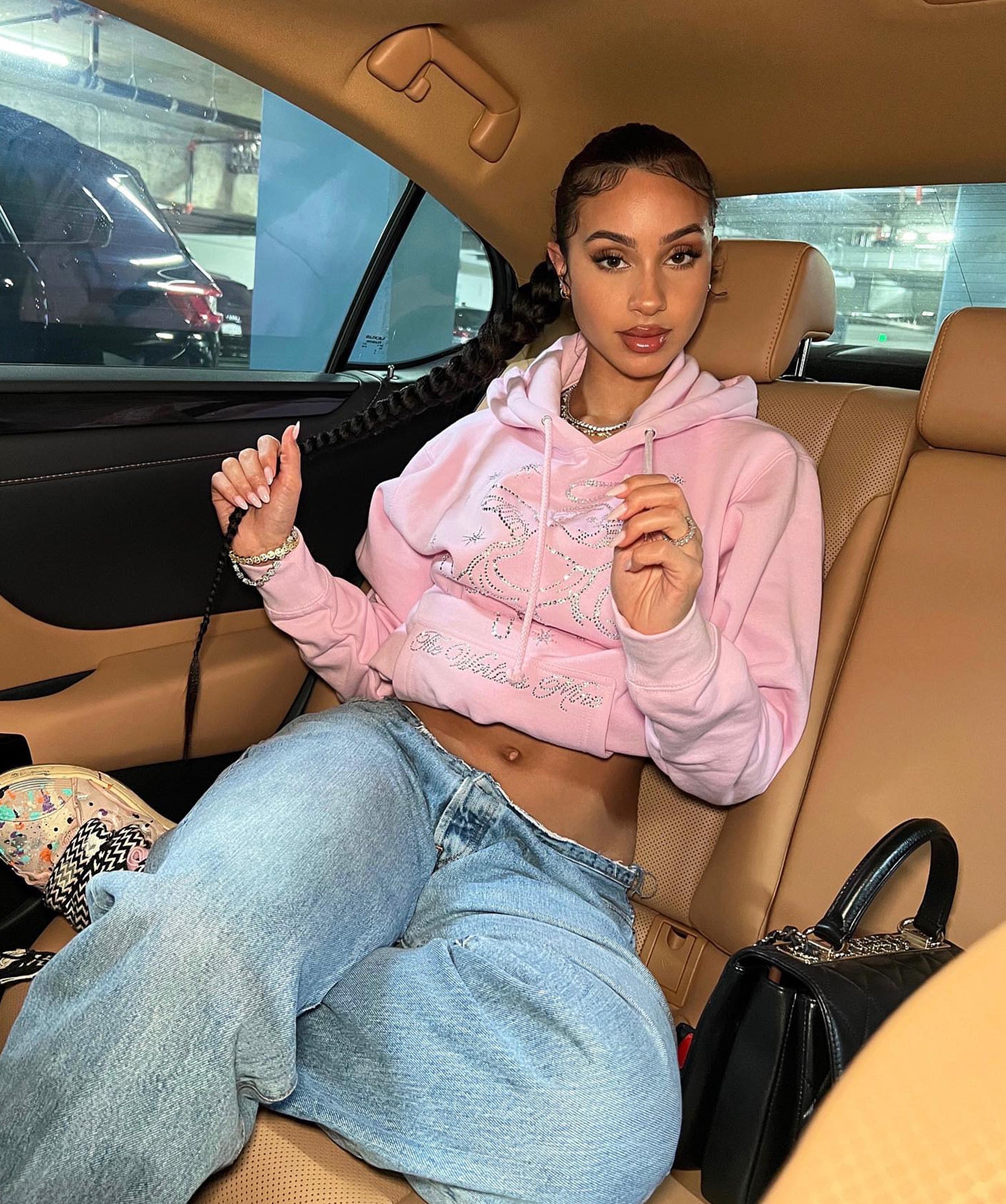 The World Is Mine Rhinestone Angel Hoodie - HW