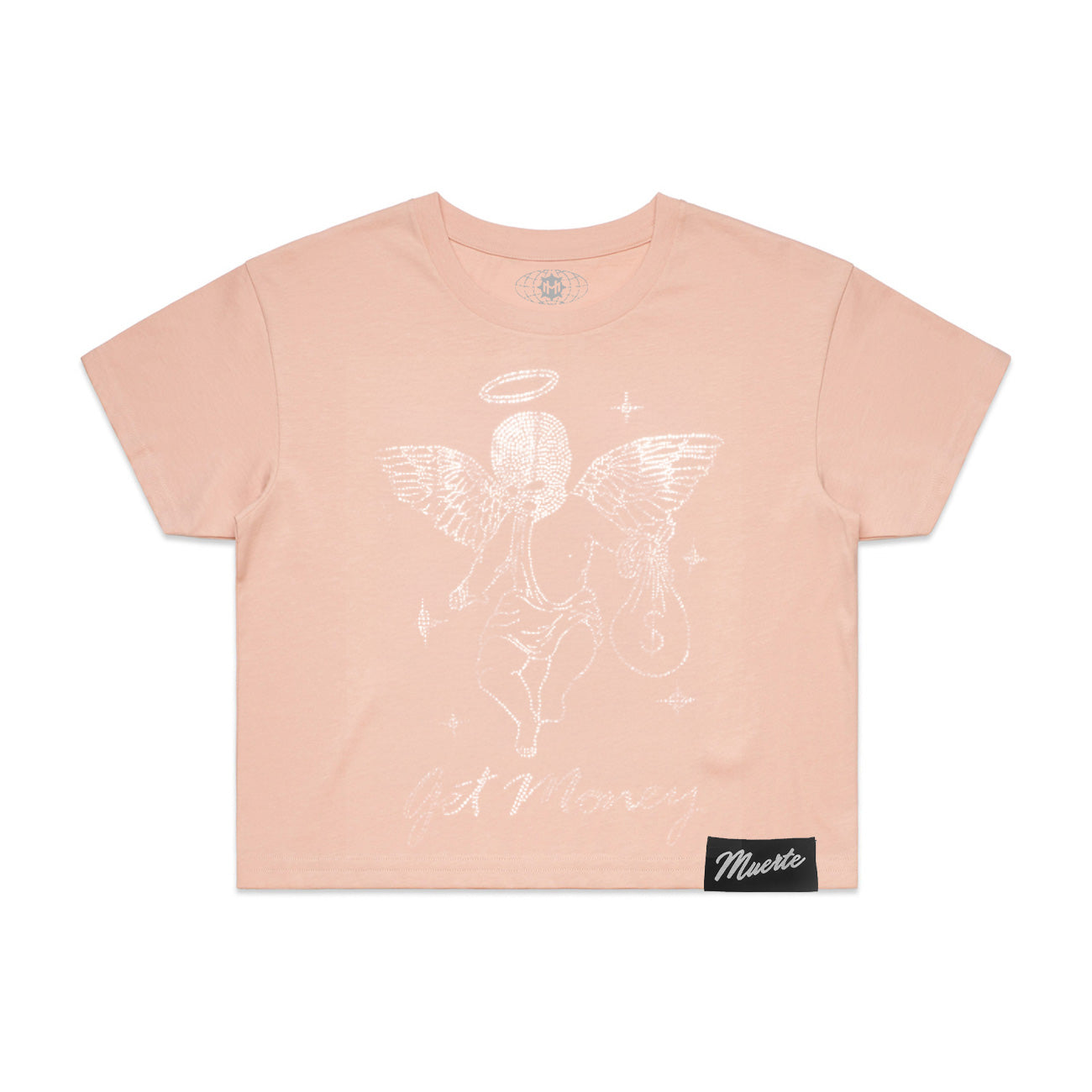 GM STAR RHINESTONE PALE PINK - Womens Crop