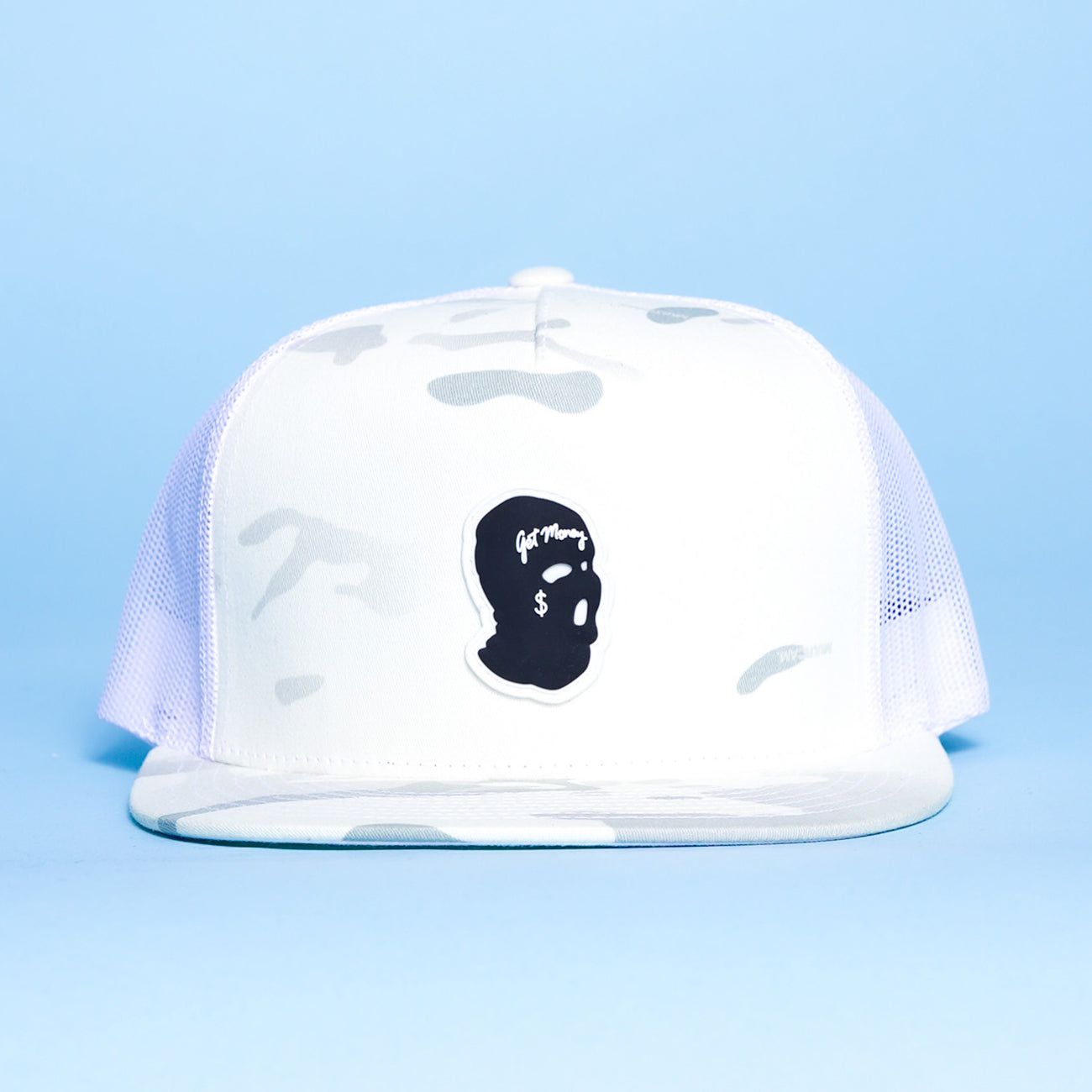 Ski Mask RP White Camo Trucker Hat