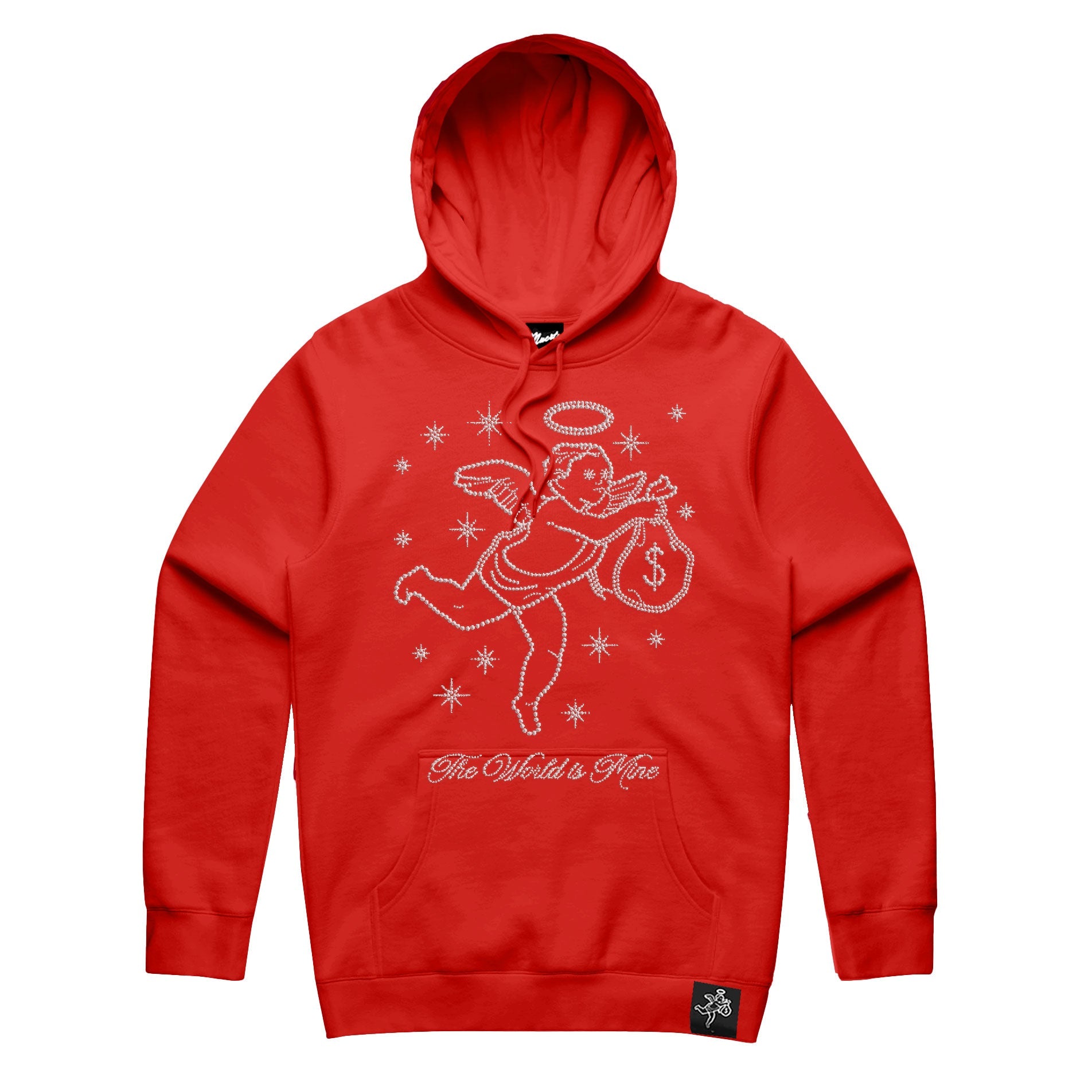 The World Is Mine Rhinestone Angel Hoodie - HW
