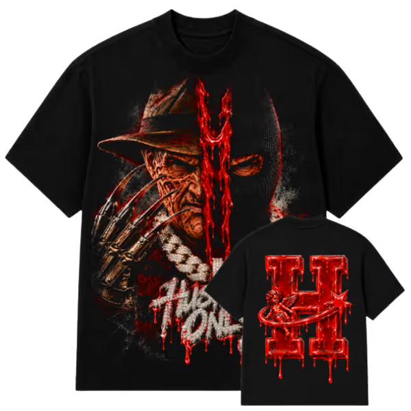 Hustlers Only - Split Nightmare - Jet Black Tee