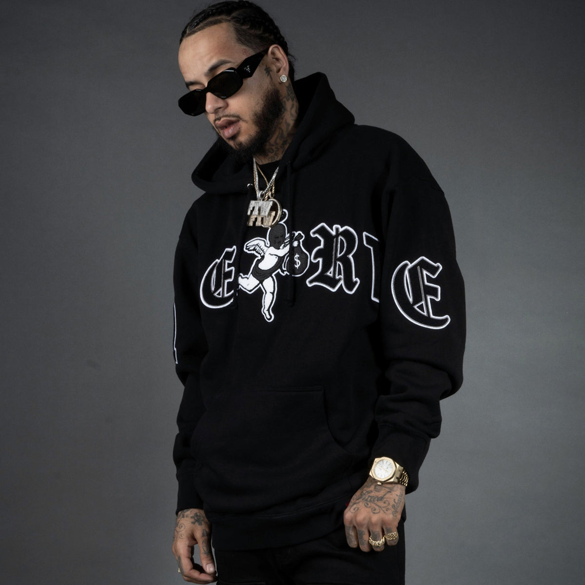 BLACK/GREY Motivated LTTRS Hoodie