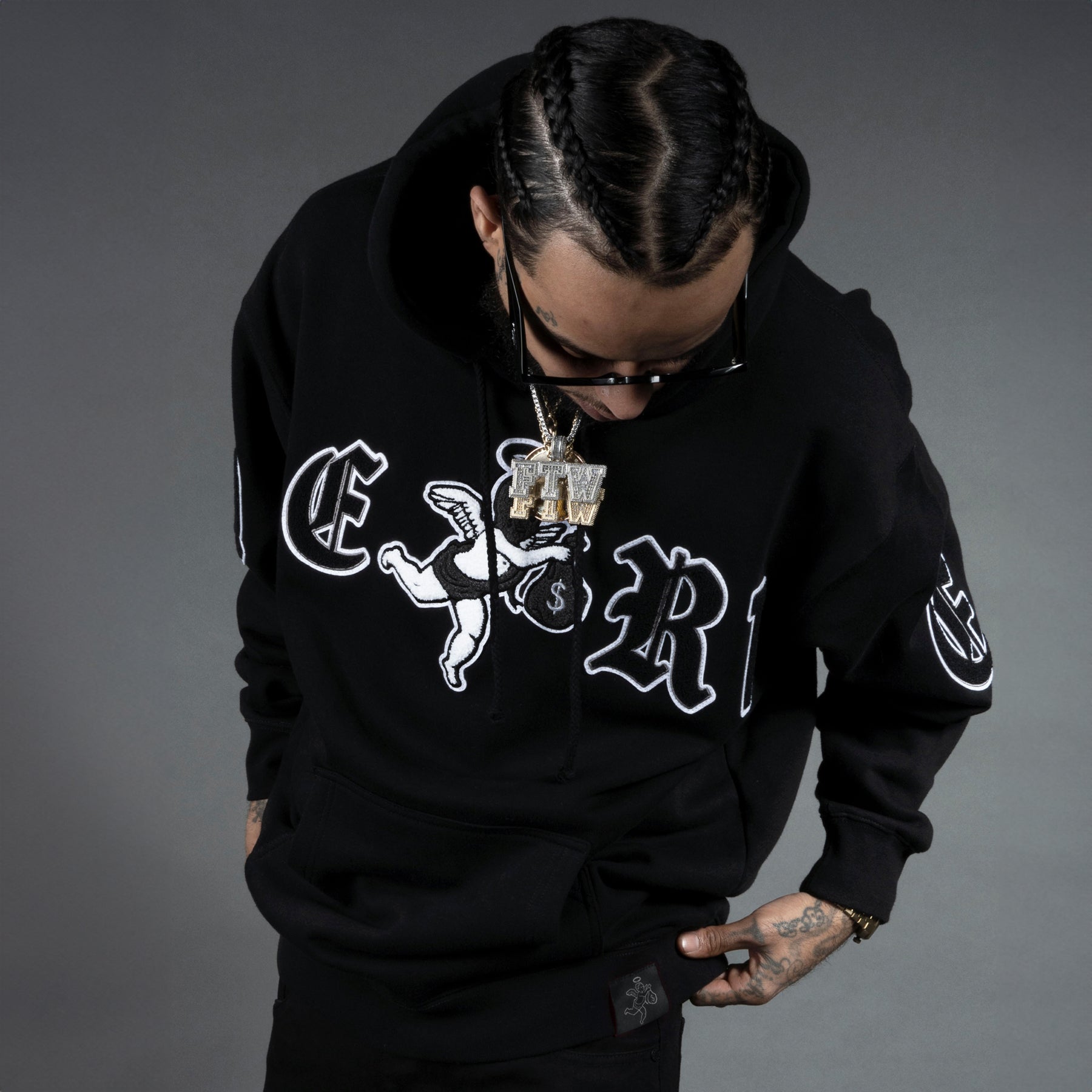 BLACK/GREY Motivated LTTRS Hoodie