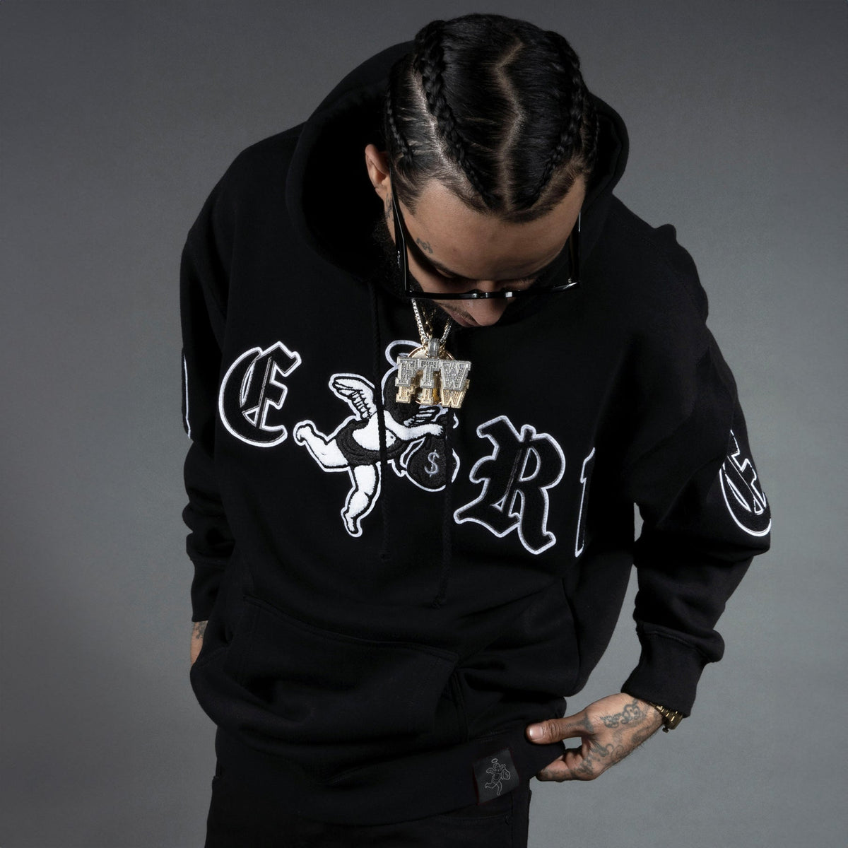 BLACK/GREY Motivated LTTRS Hoodie