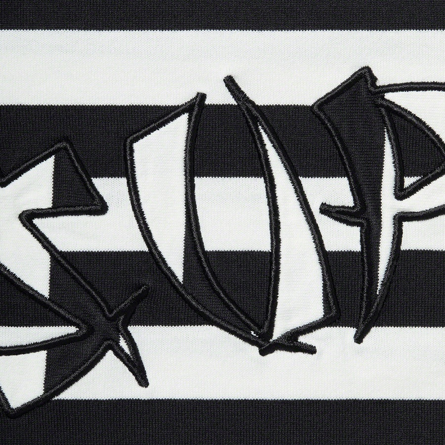 Supreme Stripe Appliqué S/S Top- Black