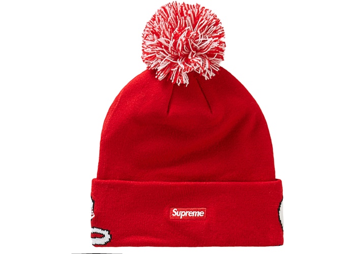 Supreme New Era Script Cuff Beanie- Red
