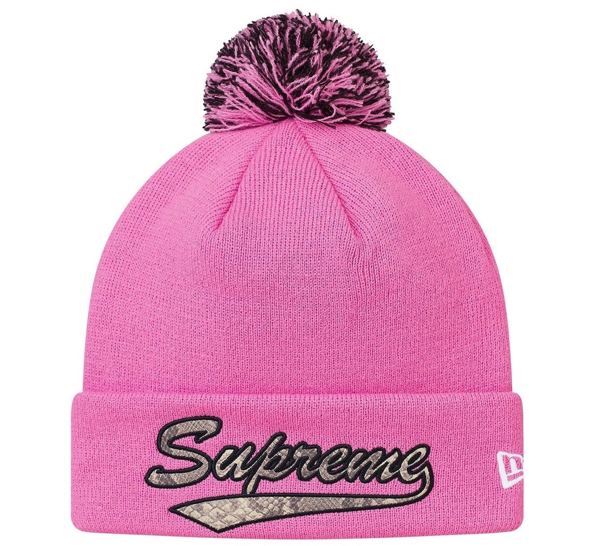 Pink Supreme Snake Print Beanie Supreme Pink Cotton Logo Beanie One Size International main image 2