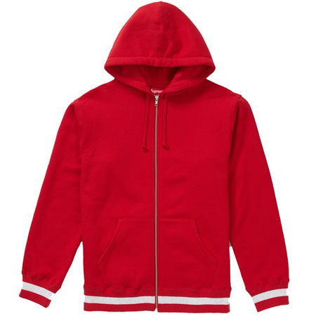 Supreme Old English Stripe Zip Up Sweatshirt- Red