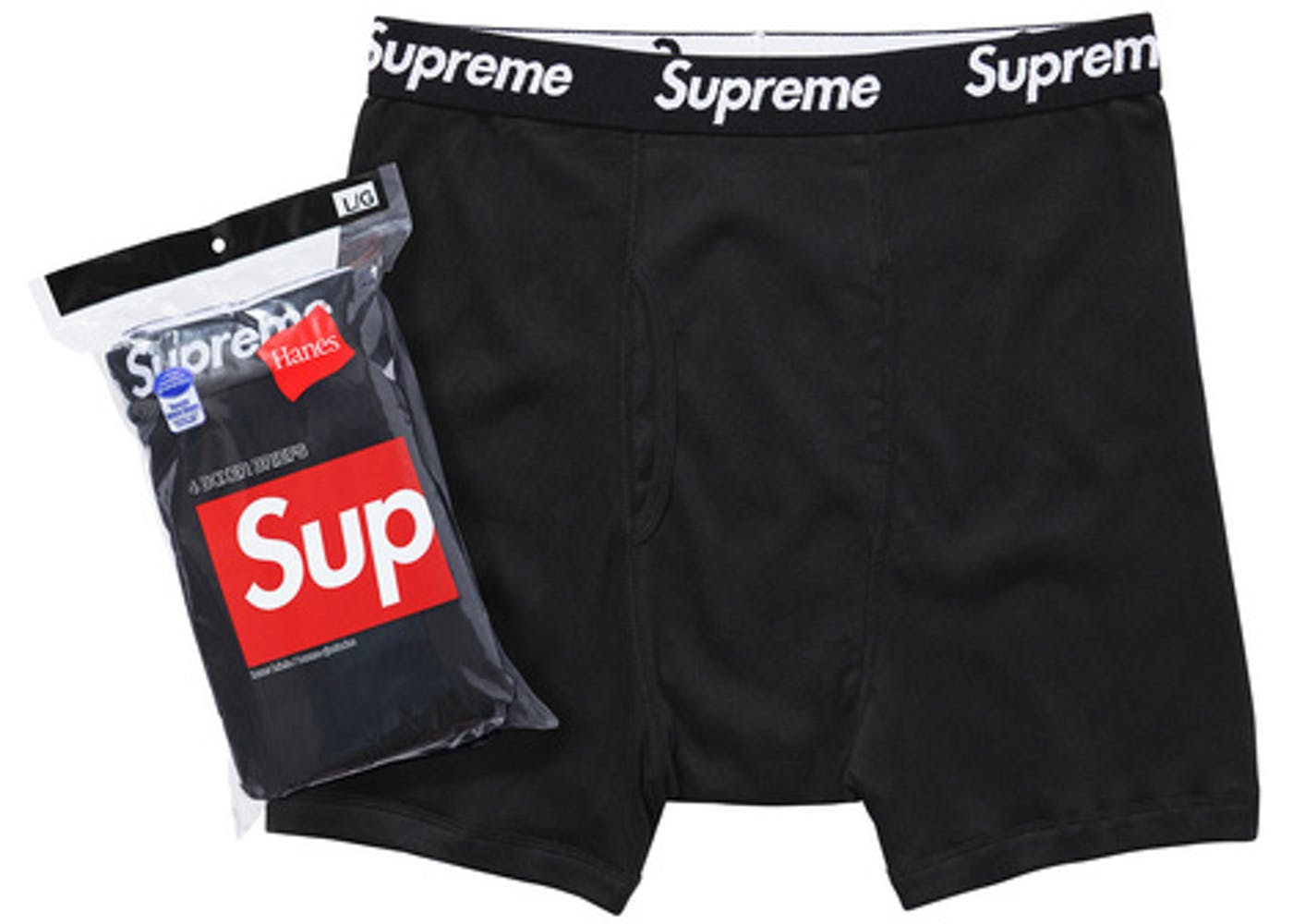 Supreme Hanes Boxer Briefs- Black (4 Pack)