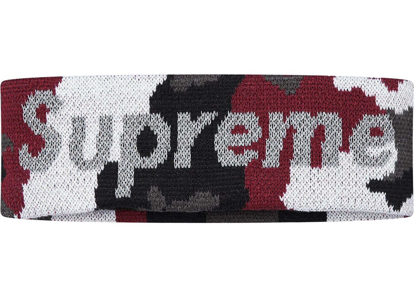 Supreme New Era Reflective Logo Headband- Red Camo