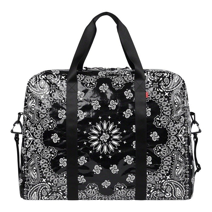 Supreme Bandana Tarp Large Duffle Bag- Black