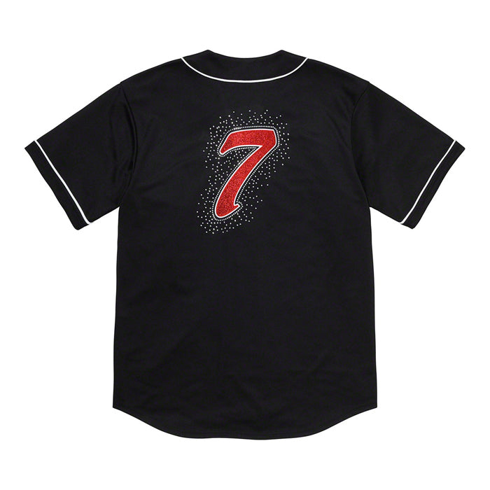 Supreme Rhinestone Baseball Jersey- Black