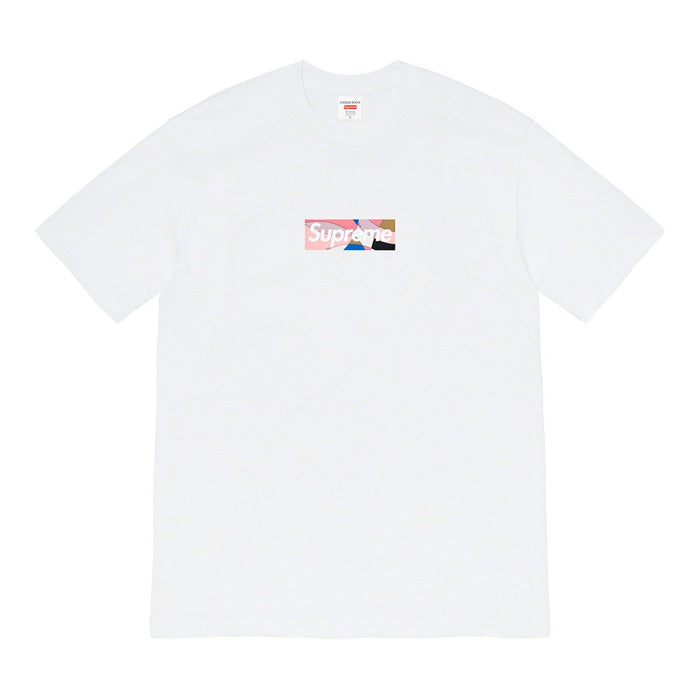 Supreme®/Emilio Pucci® Box Logo Tee- White/Dusty Pink