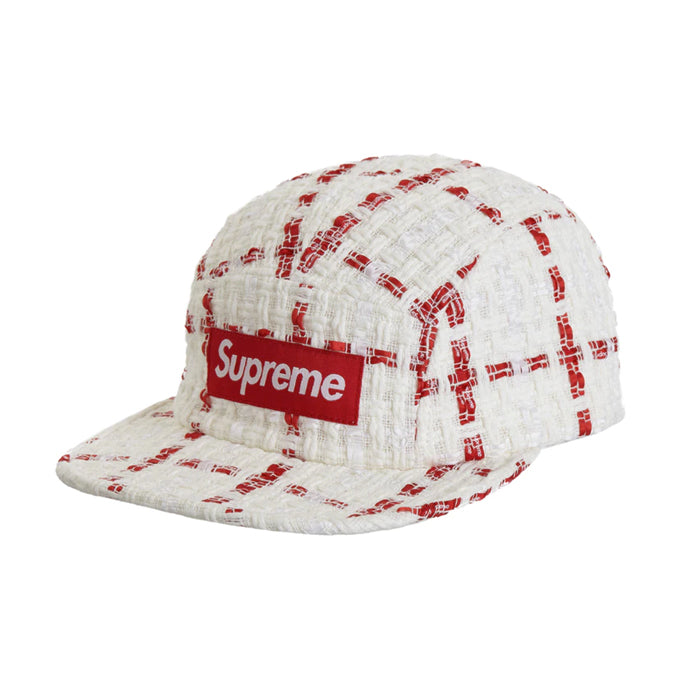 Supreme Ribbon Boucle Camp Cap- White