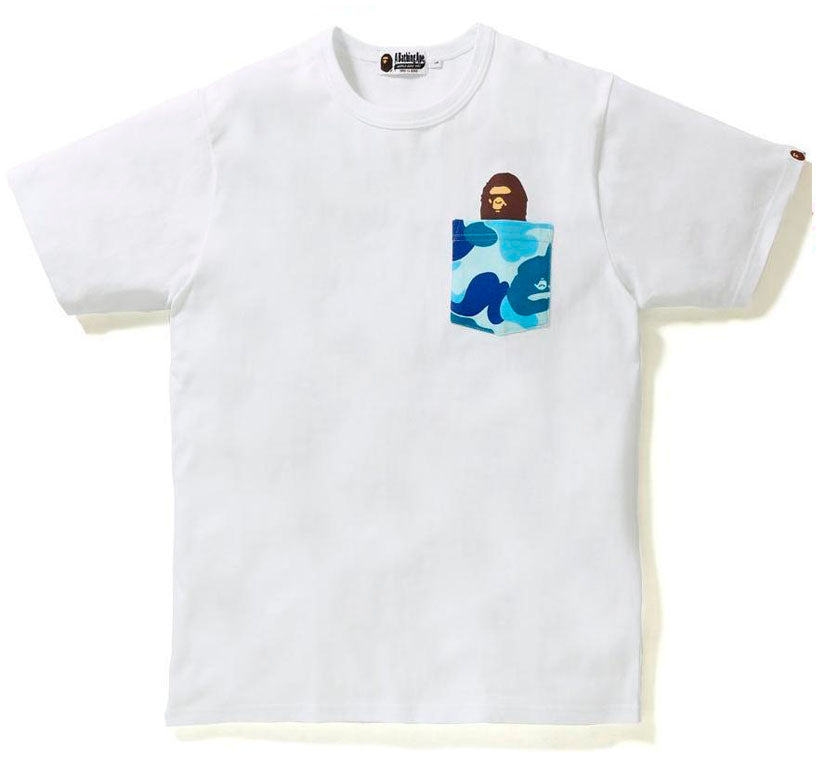 Bape ABC Blue Camo Pocket Tee- White