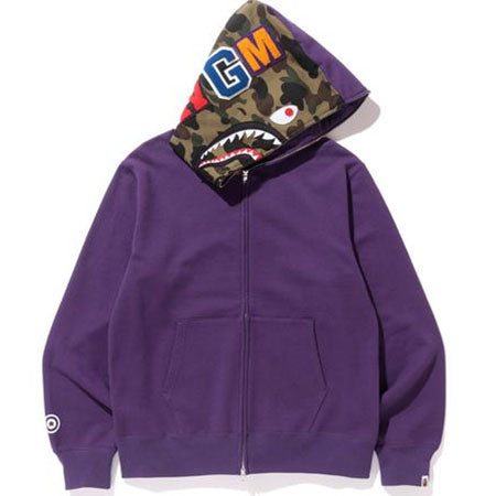 Bape Shark Full Zip Hoodie- Purple