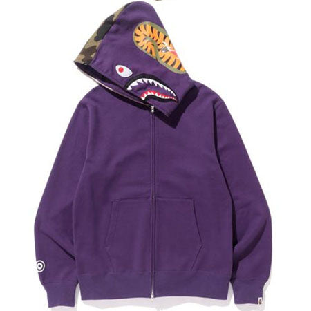 Bape Shark Full Zip Hoodie- Purple