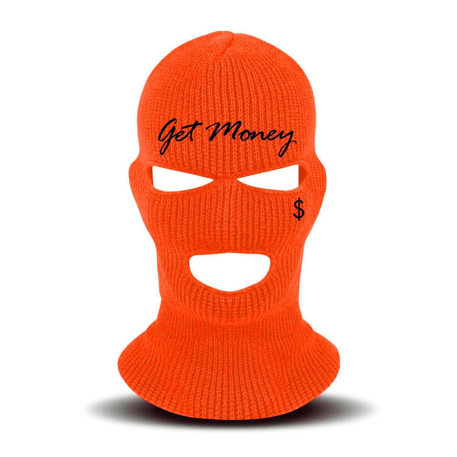 Neon Orange Get Money Ski Mask - CLR