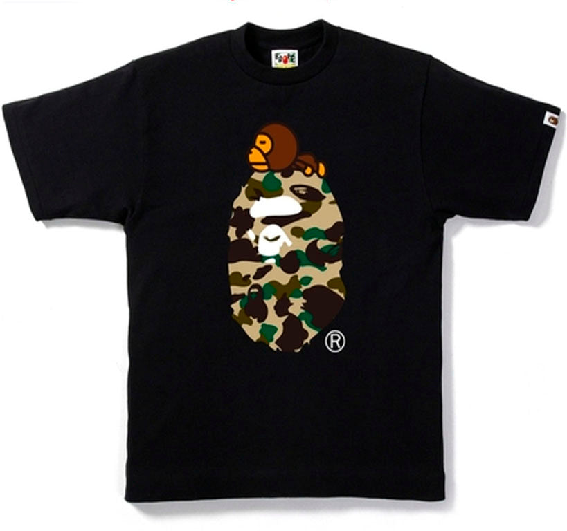 Bape 1st Camo Milo On Big Ape Tee- Black