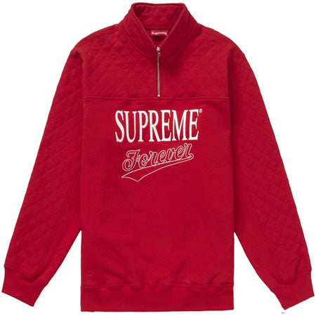 Supreme Forever Half Zip Sweatshirt- Red