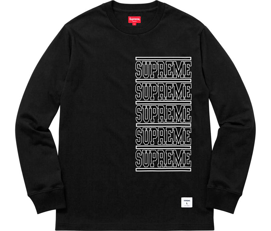 Supreme Stacked L/S Top- Black
