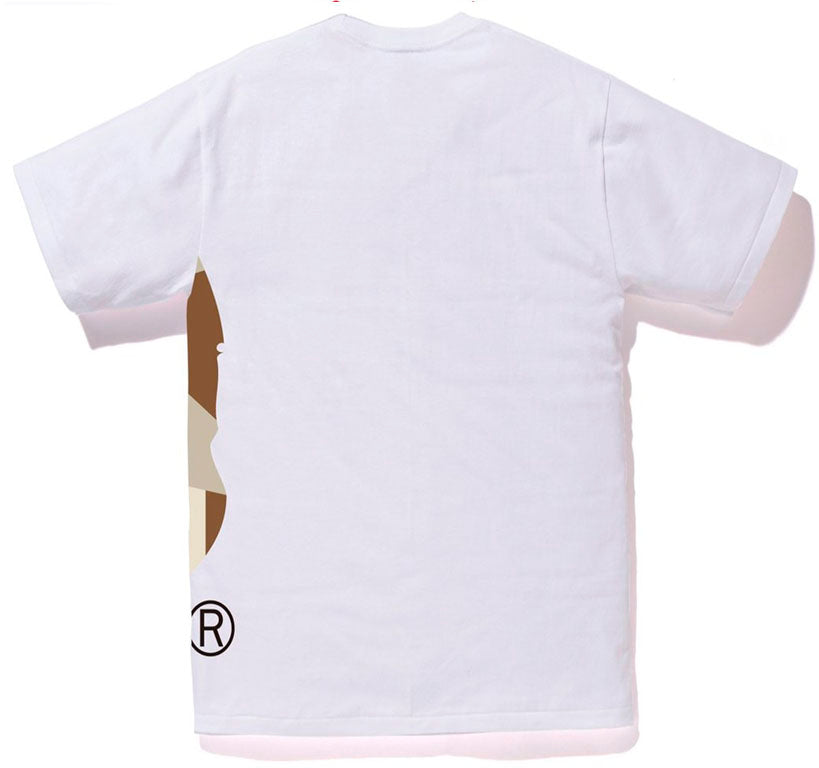 Bape Splinter Camo Side Big Ape Head Tee- White/Beige