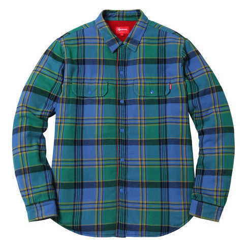 Supreme - SUPREME Pile Lined Plaid Flannel Shirt 