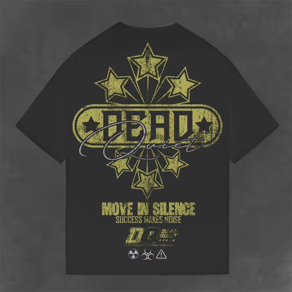 Dead Quiet - Move In Silence - Black Garment Dye Tee