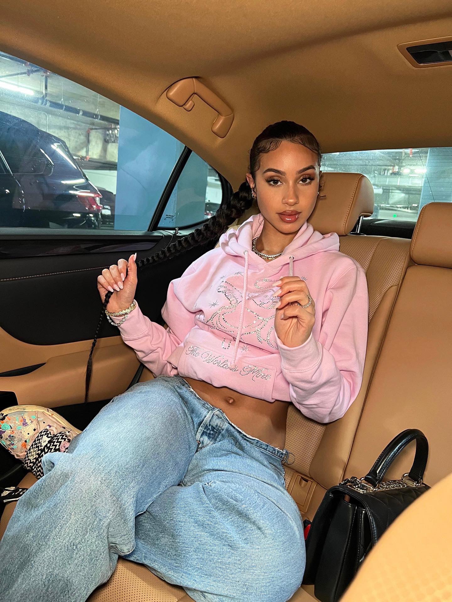 The World Is Mine Rhinestone Angel Hoodie - HW