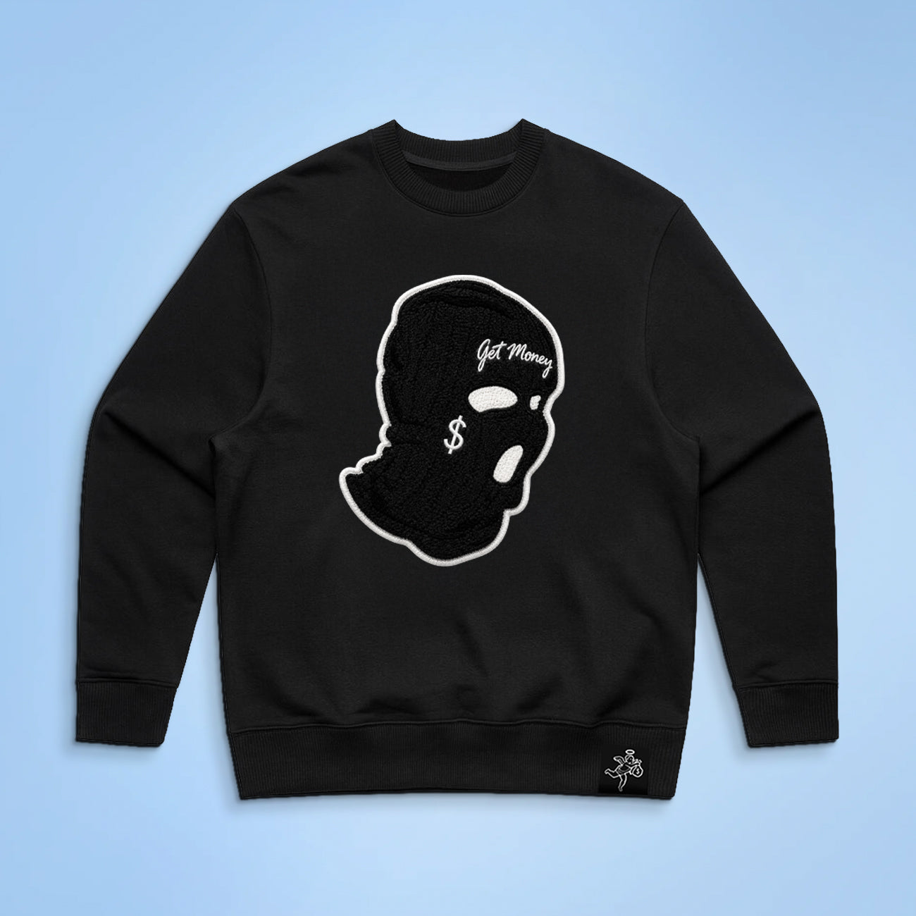 AJ11 Get Money Mask Chenille Crewneck