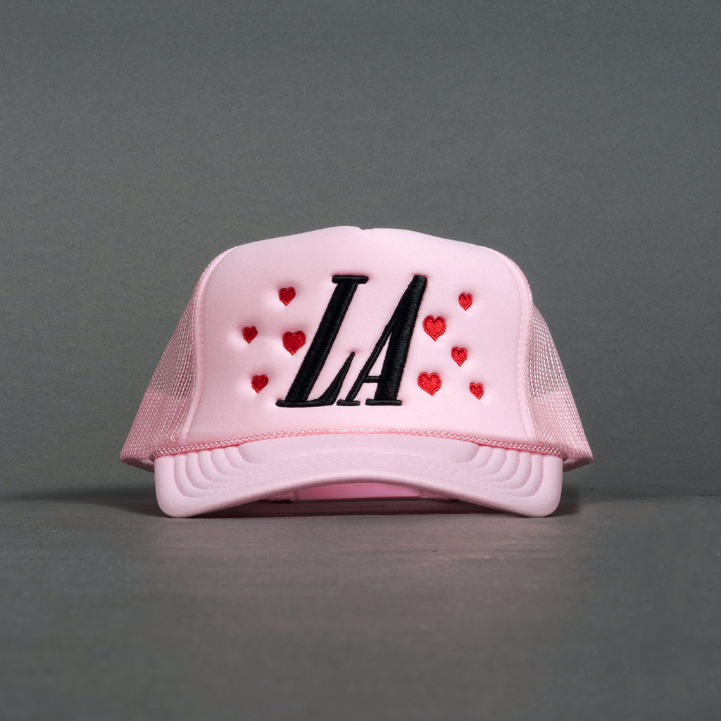 LA Hearts Trucker Hat - Pink
