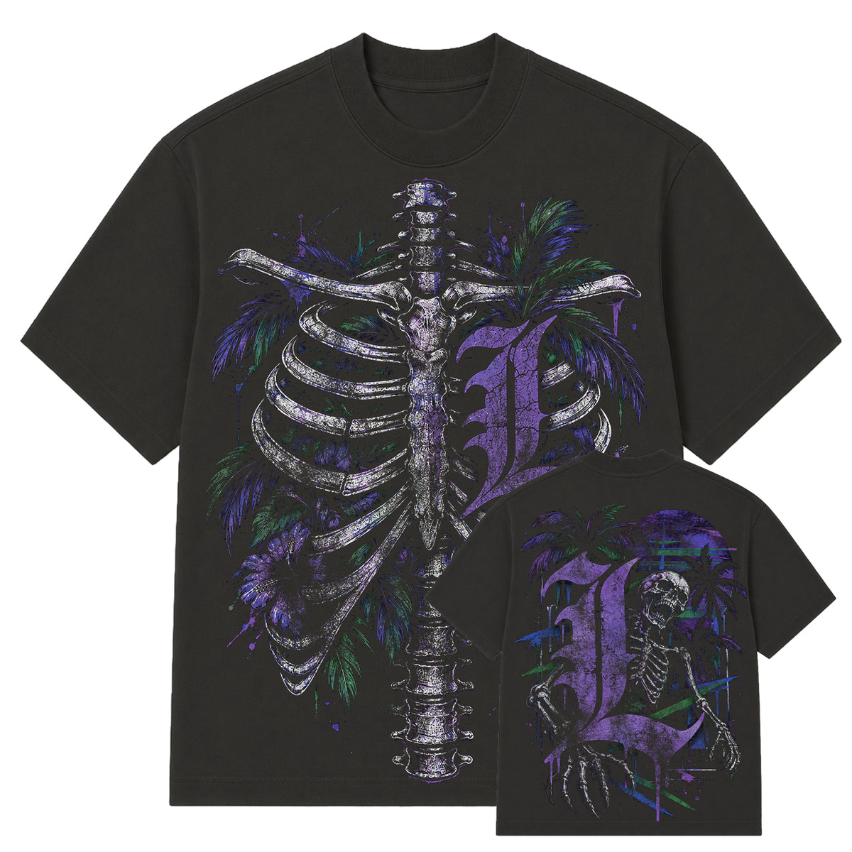 Live Fast Die Never - Dead Paradise - Black Garment Dye Tee