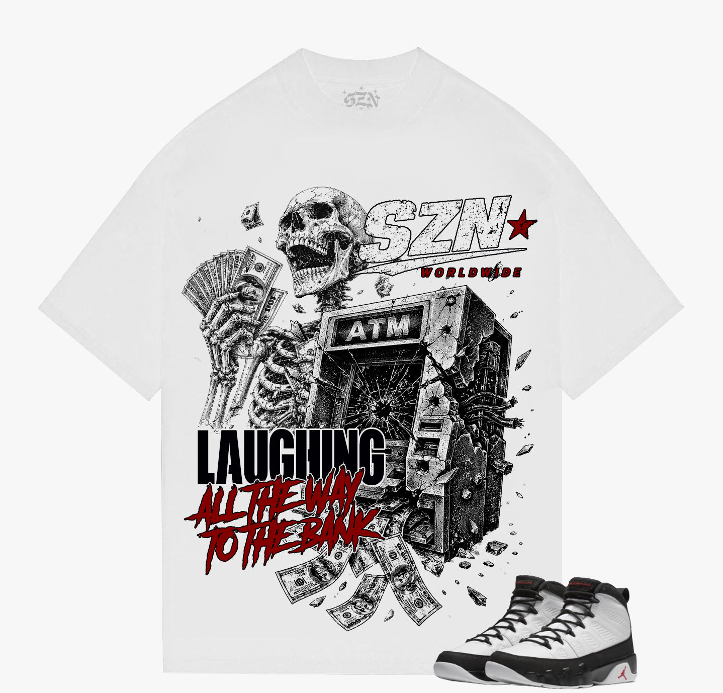 SZN - Laughing To The Bank - White Tee